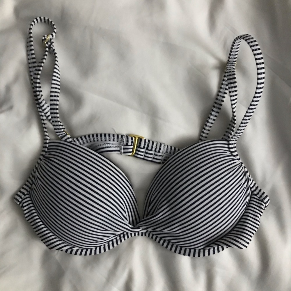 striped push up bikini